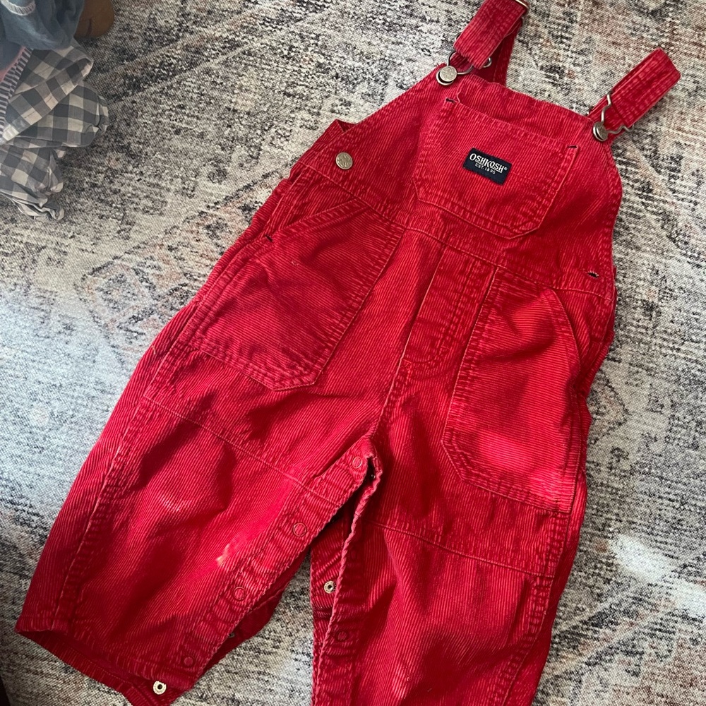 Red overalls corduroy 18m